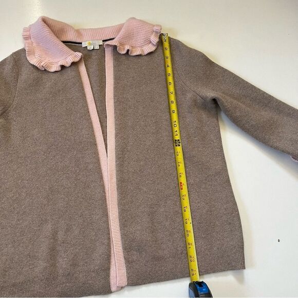 BODEN *Pink/Beige* Frill Collared Cardigan 10 - Picture 10 of 14
